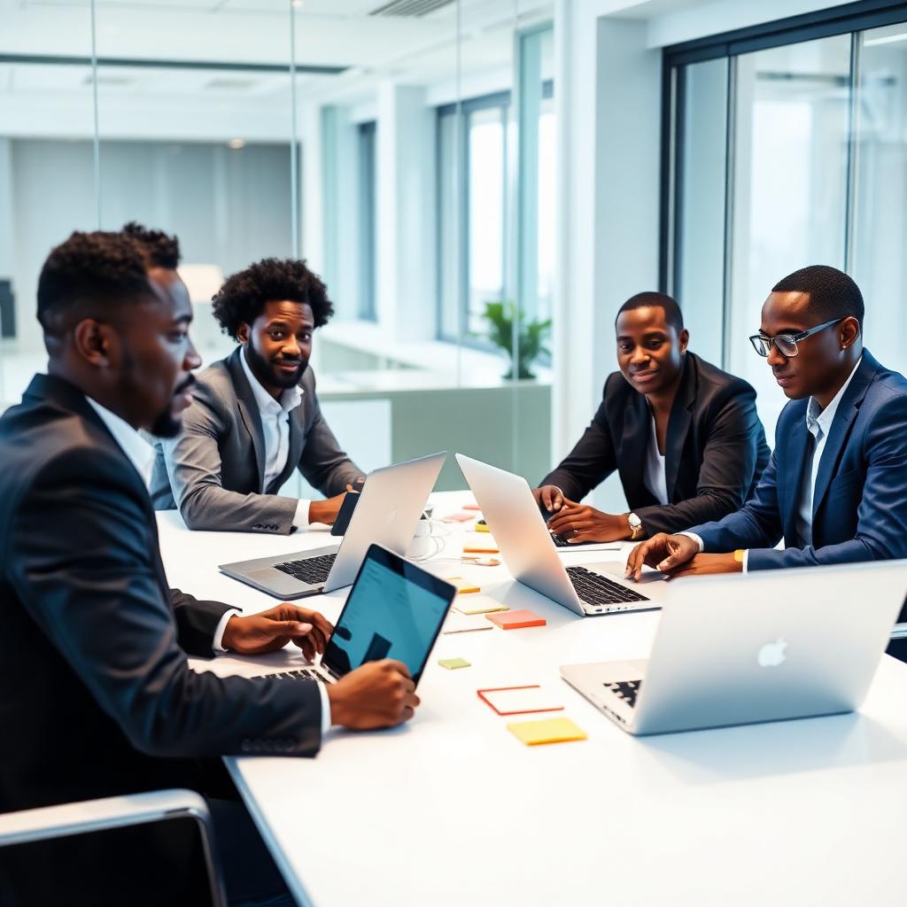 Professionals collaborating in a digital transformation workshop