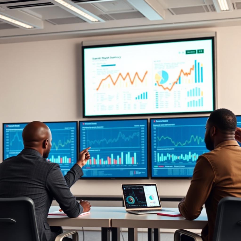 Data analytics training session with instructor and students